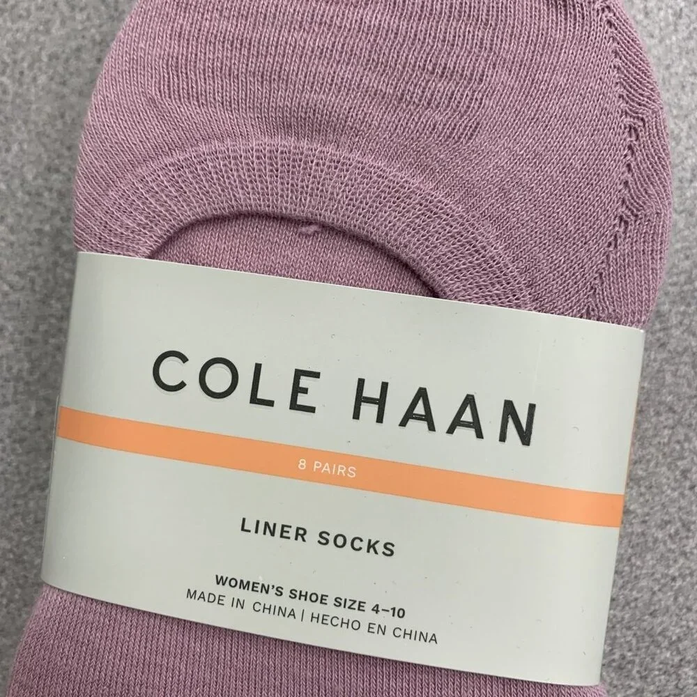 8 pairs Cole Haan Women's Size 4-10 Liner Socks Stretch Non-Slip a2468